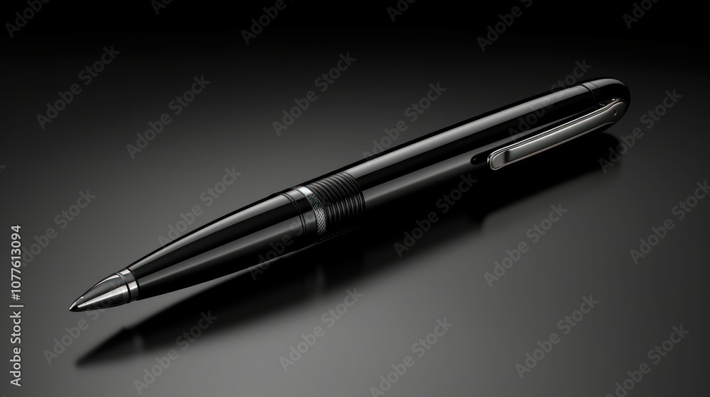 A plain black pen, positioned horizontally on a white background. The pen has no logos or textures, and the lighting is soft and even. A plain black pen, positioned horizontally on a white background. The pen has no logos or textures, and the lighting is soft and even.