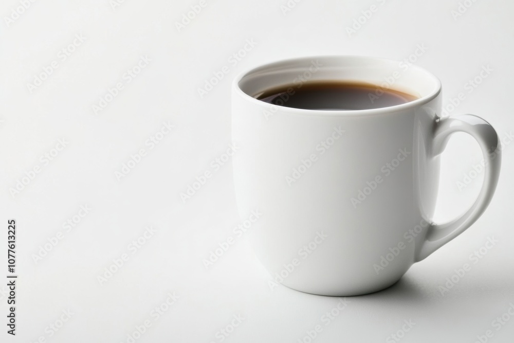 Cup of Coffee on White Surface - Morning Office Routine and Business Finance Statistics Concept Cup of Coffee on White Surface - Morning Office Routine and Business Finance Statistics Concept