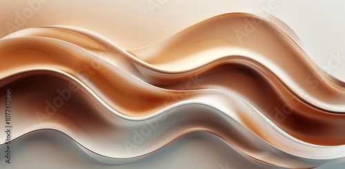 Modern Abstract Wave Design in Brown and White