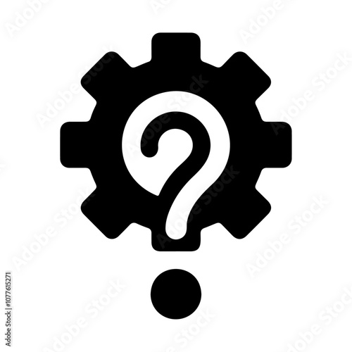 Gear with faq support question vector icon design