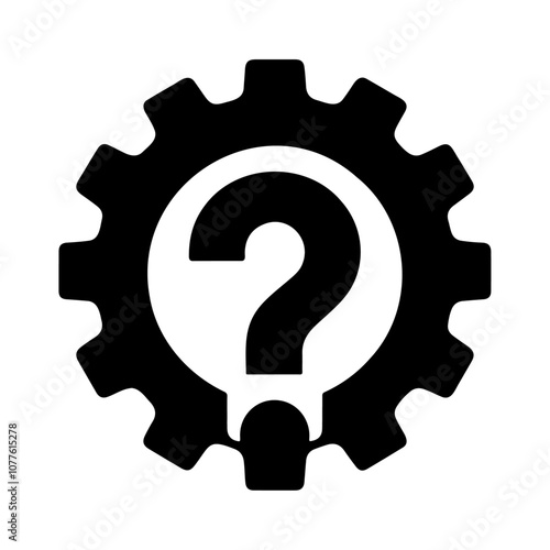 Gear with faq support question vector icon design