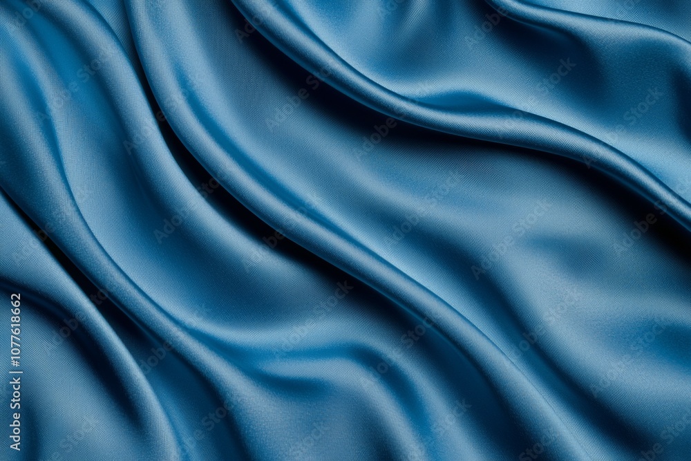 Obraz premium A blue fabric with a wave pattern