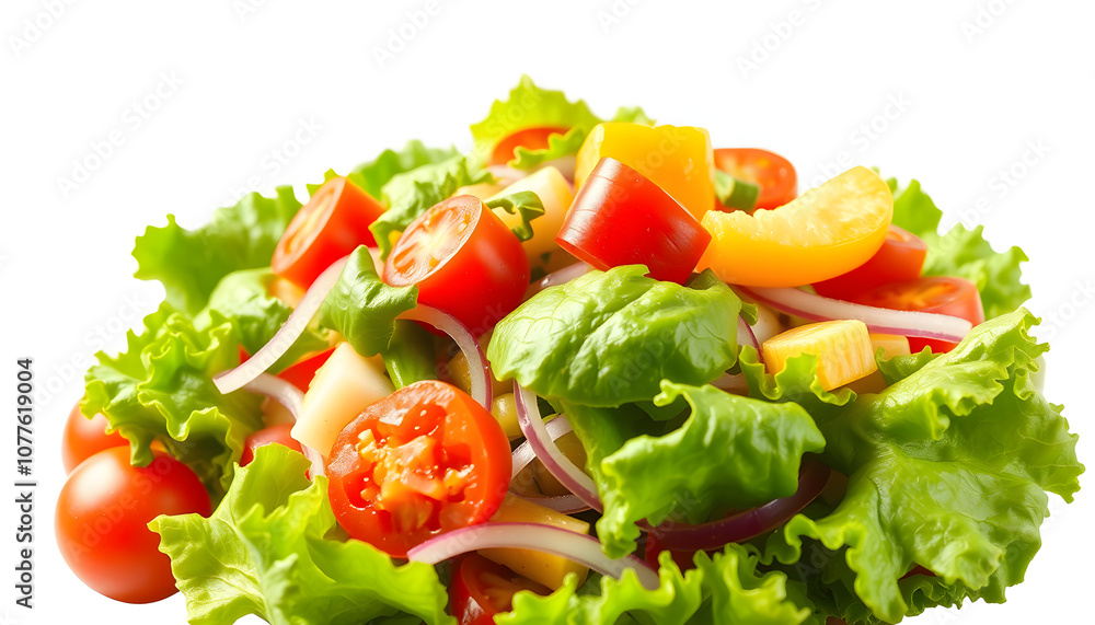 Fresh vegetable salad isolated with white highlights, png Fresh vegetable salad isolated with white highlights, png