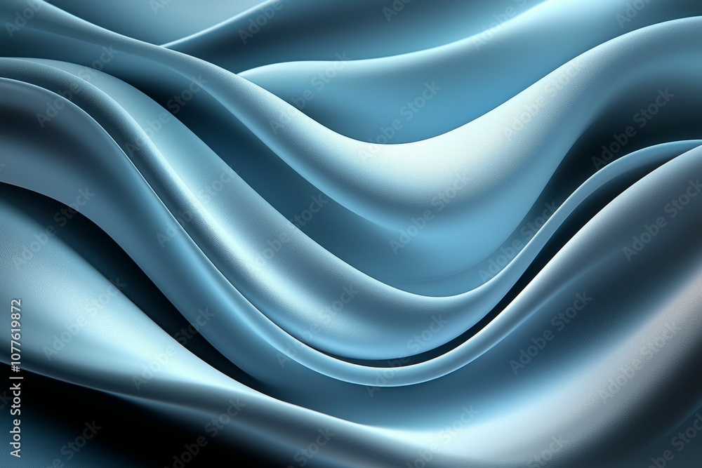 Fototapeta premium A blue and white striped fabric with a wavy pattern