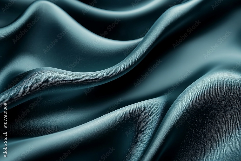 Fototapeta premium A piece of blue fabric with a wavy texture