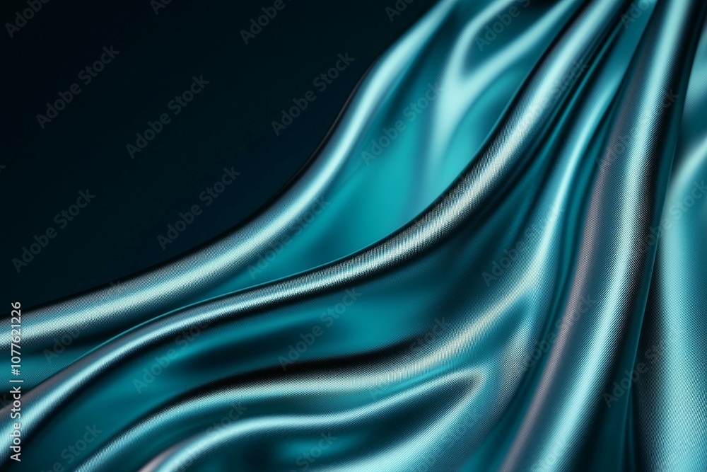 Obraz premium A blue fabric with a wave pattern