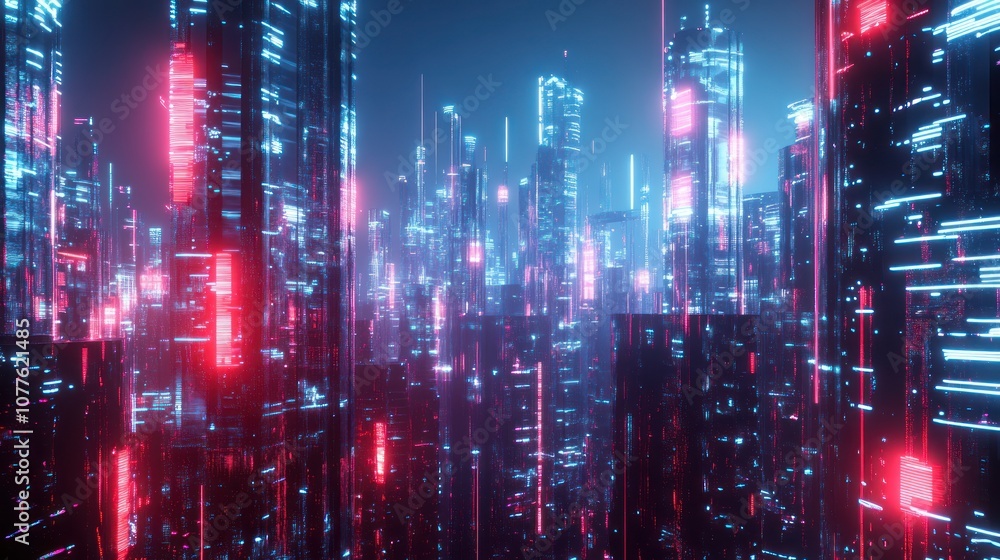 Futuristic Cityscape with Neon Lights Futuristic Cityscape with Neon Lights