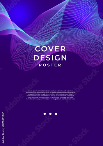 Purple Violet Pink And Blue Abstract Geometric Cover Poster Design Background