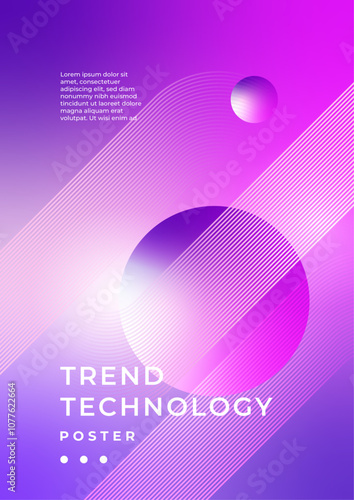 Purple Violet Pink And White Gradient Abstract Shapes Cover