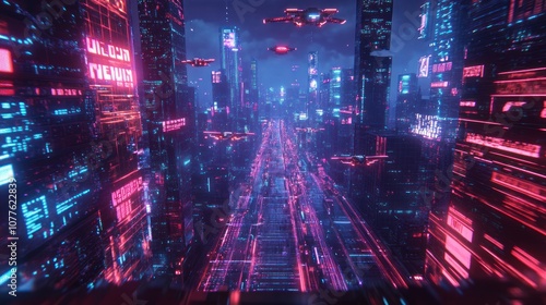 Neon Cityscape: A Futuristic Vision