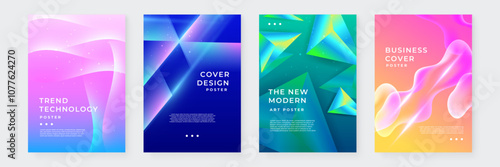 Colorful Abstract Geometric Cover Poster Design Background Collection