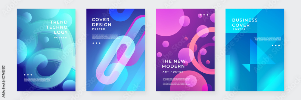 Fototapeta premium Colorful Abstract Shape Cover Poster Design Background Collection