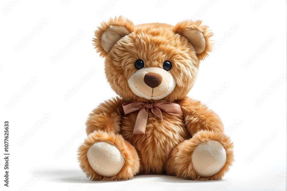 Fototapeta premium A simple and cute teddy bear on a white background