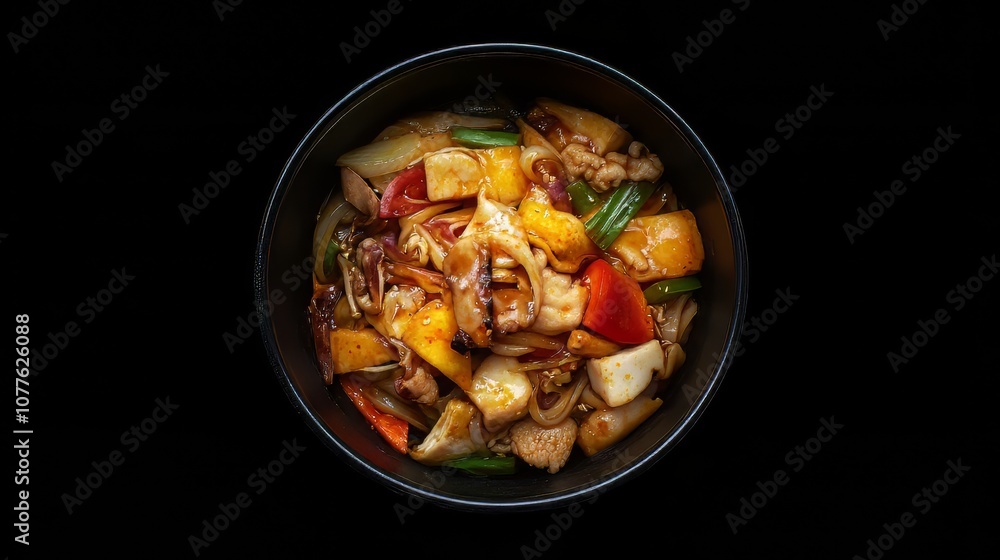Top view composition of various asian food in bowl. chinese food. Ultra realistic. Photorealistic hypermaximalist advertising photography hyper realistic fine detail Top view composition of various asian food in bowl. chinese food. Ultra realistic. Photorealistic hypermaximalist advertising photography hyper realistic fine detail