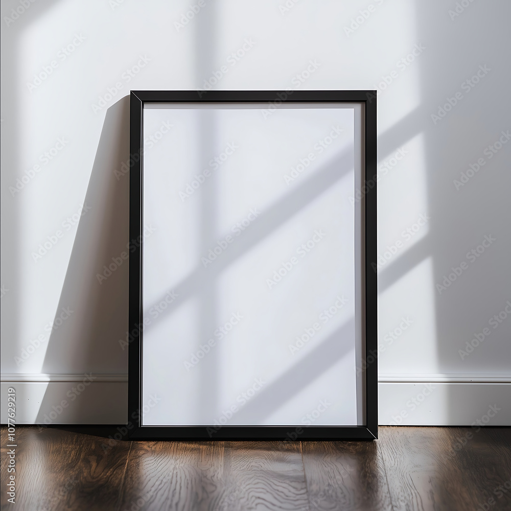 picture of a 24x30 black matted picture frame standing on a dark wood floor and leaning against a white color wall isolated on a white background picture of a 24x30 black matted picture frame standing on a dark wood floor and leaning against a white color wall isolated on a white background