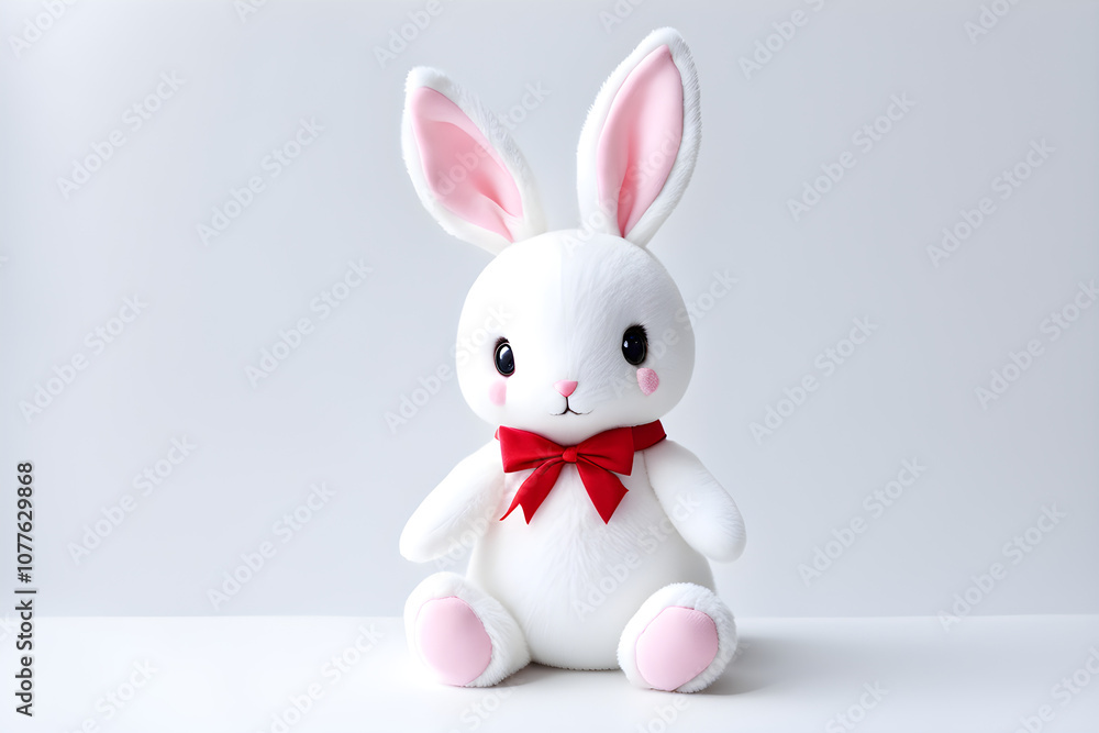 A cute and simple rabbit doll with a white background A cute and simple rabbit doll with a white background