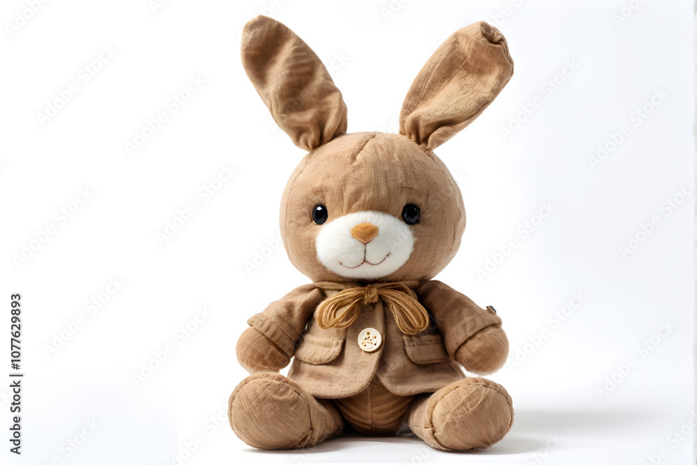 Obraz premium A cute and simple rabbit doll with a white background