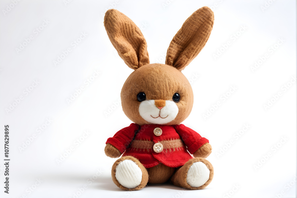 A cute and simple rabbit doll with a white background A cute and simple rabbit doll with a white background