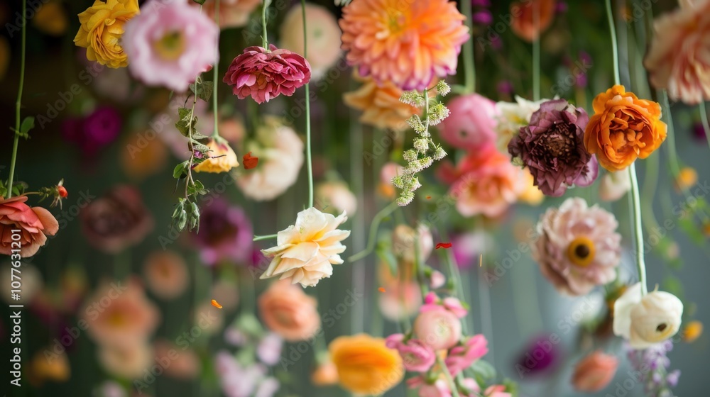 Suspended Blooms: A Floral Symphony Suspended Blooms: A Floral Symphony
