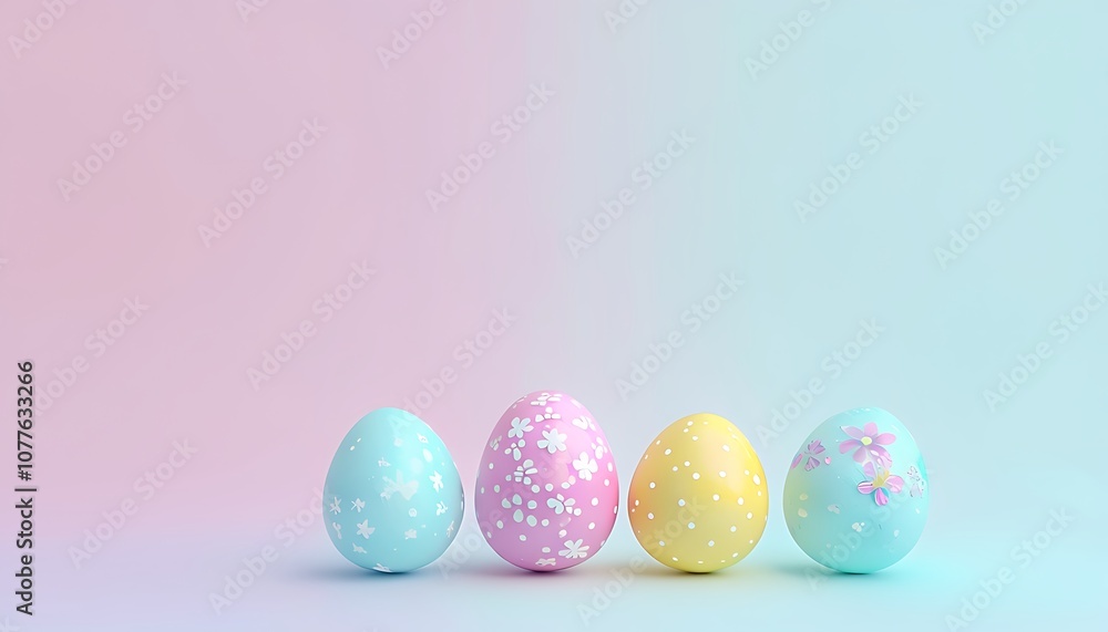 abstract easter eggs on a gradient pastel background abstract easter eggs on a gradient pastel background