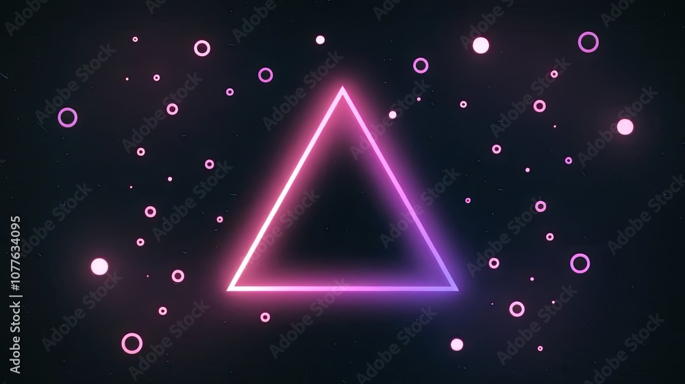 dark background with a large glowing neon triangle dark background with a large glowing neon triangle