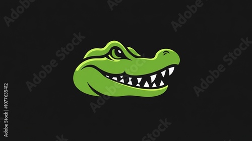 Creative and minimalist alligator logo design, featuring sleek lines and dynamic shapes, perfect for modern brands in the wildlife, environmental, or eco-friendly industries. 