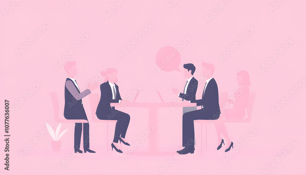 Corporate Teamwork and Communication: Pink isolated with white highlights, png Corporate Teamwork and Communication: Pink isolated with white highlights, png