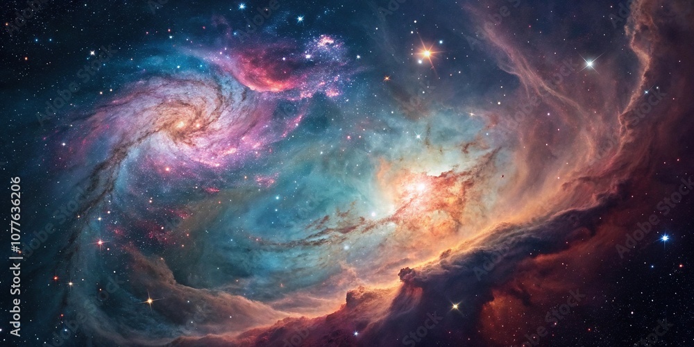 Vibrant colors and swirling patterns in a nebula, space, colorful clouds, dreamy Vibrant colors and swirling patterns in a nebula, space, colorful clouds, dreamy