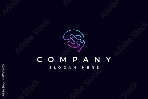 Brain Colorful Logo Icon Vector. Creative Brain Logo Design Template inspiration.