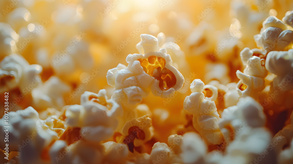 A close up of popcorn with the kernels popping out of their shells A close up of popcorn with the kernels popping out of their shells