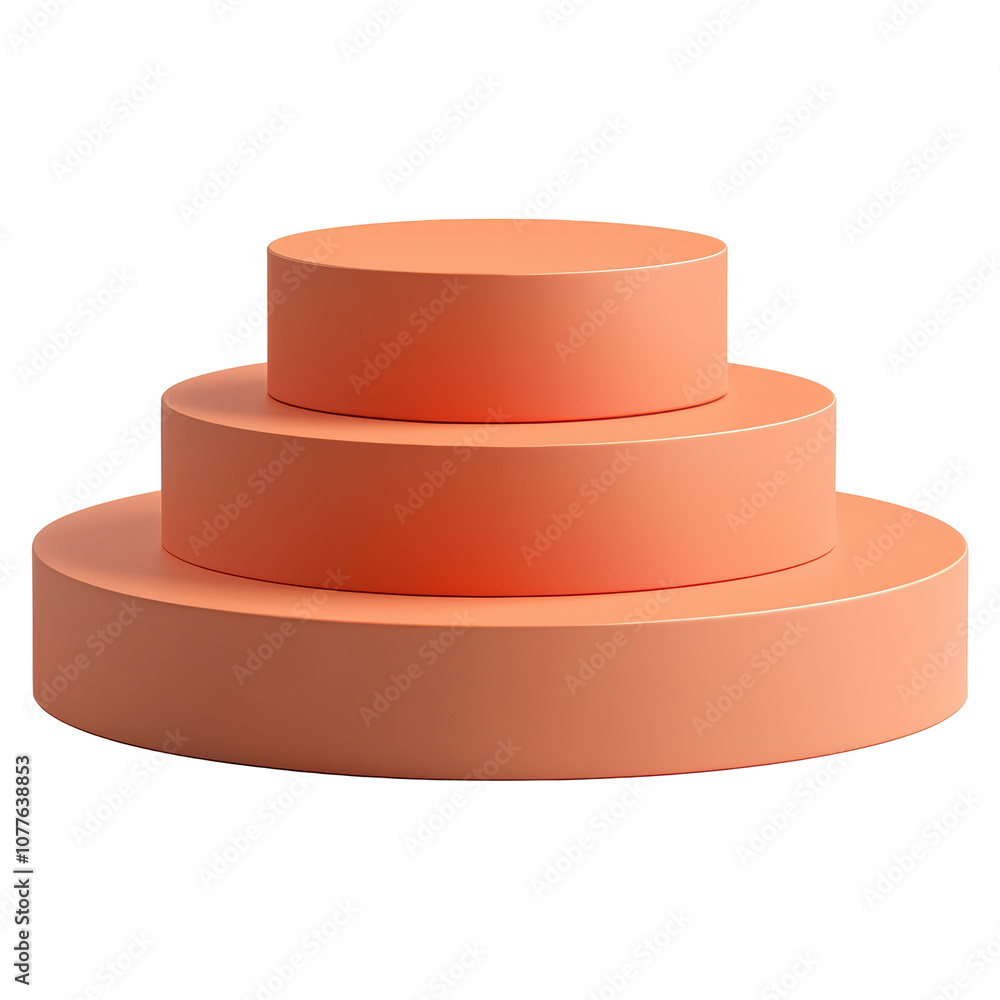 3D A three-tiered orange cake is sitting isolated on transparent or white background, png 3D A three-tiered orange cake is sitting isolated on transparent or white background, png