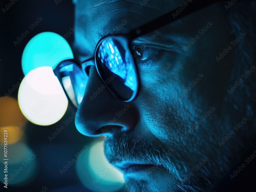 Intense Focus: A Man in Deep Concentration Intense Focus: A Man in Deep Concentration