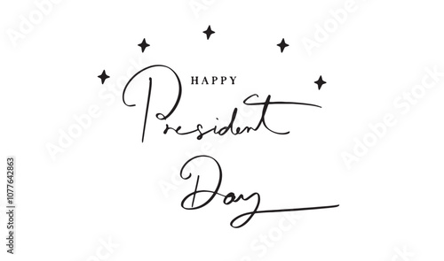 Happy president day star black color symbol sign decoration ornament february united state america usa us freedom independence soldier army political government holiday memorial washington label sale 