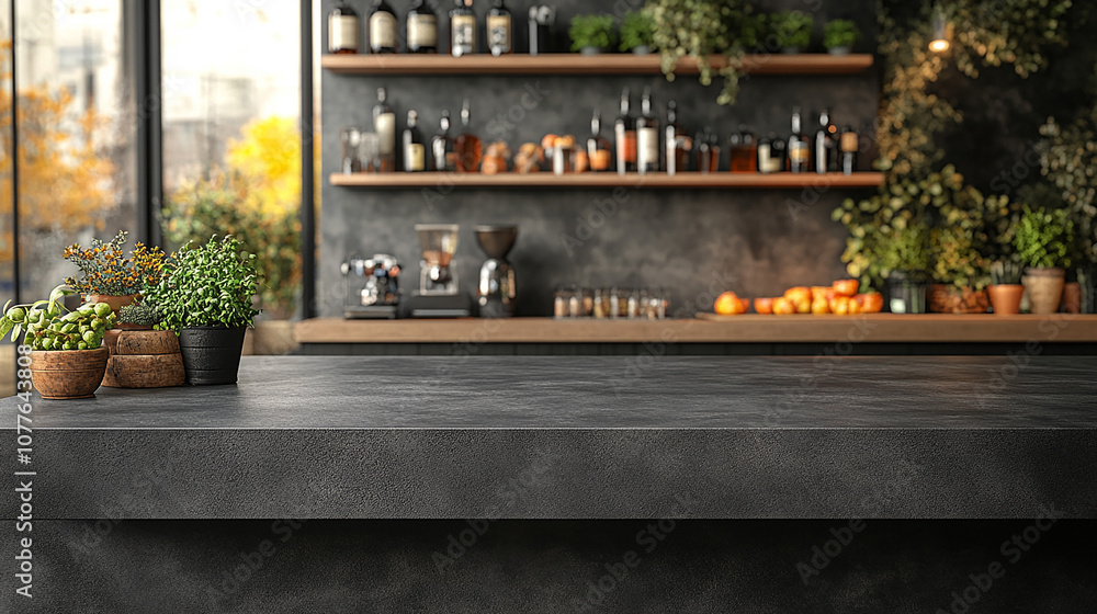 Black marble bar counter top with blank space product mockup. on dark blurred background of restaurant or bar. Blurred lights in background. product placement showcase podium. Black marble bar counter top with blank space product mockup. on dark blurred background of restaurant or bar. Blurred lights in background. product placement showcase podium.