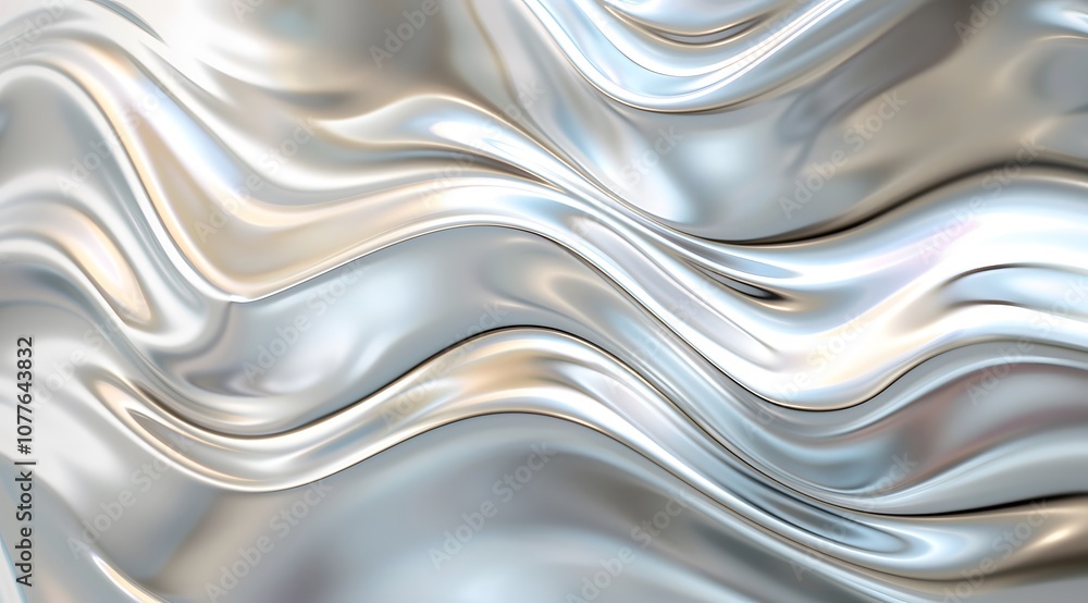 A smooth, flowing metallic texture with reflective surfaces and gentle waves. A smooth, flowing metallic texture with reflective surfaces and gentle waves.