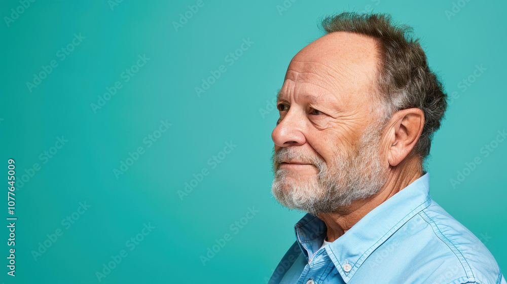 Stylish senior man in blue, relaxed pose, showcases confidence and charm with a warm smile and natural demeanor. Stylish senior man in blue, relaxed pose, showcases confidence and charm with a warm smile and natural demeanor.