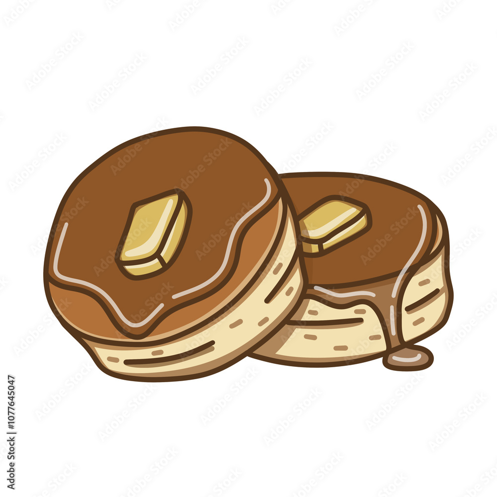 Souffle japanese pancake with butter and maple syrup Souffle japanese pancake with butter and maple syrup