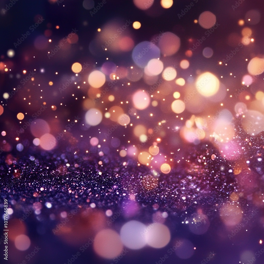 Sparkling Purple Glitter Background with Bokeh Lights: Festive and Glamorous Texture Sparkling Purple Glitter Background with Bokeh Lights: Festive and Glamorous Texture