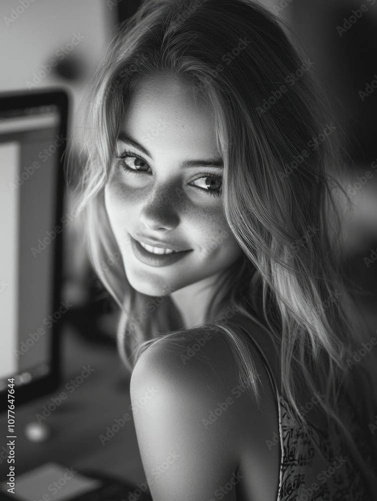 Naklejka premium Modern Female Model