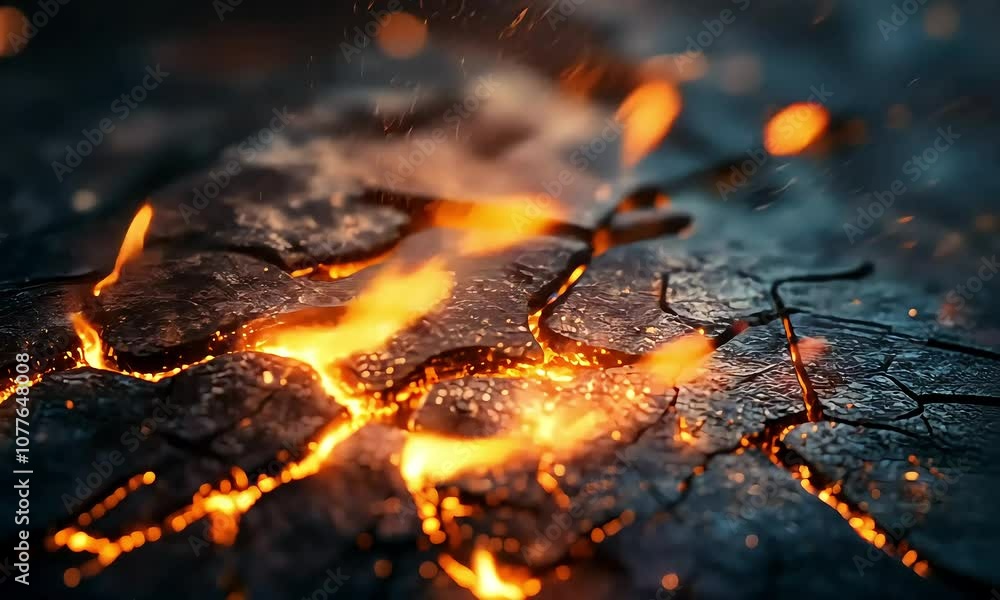 Cracked Ground with Fiery Lava Glow with ai generated.
Cracked Ground with Fiery Lava Glow with ai generated.