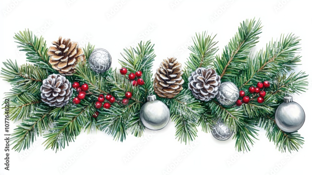 Elegant Christmas Decor with Pine Cones and Silver Ornaments Elegant Christmas Decor with Pine Cones and Silver Ornaments