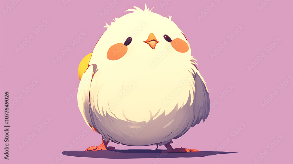 cute White chick with simple background cute White chick with simple background