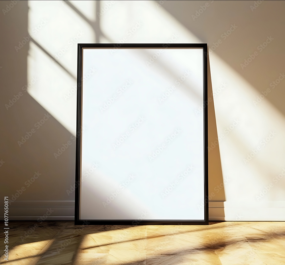 a 710 white blank black frame on the living room floor a 710 white blank black frame on the living room floor