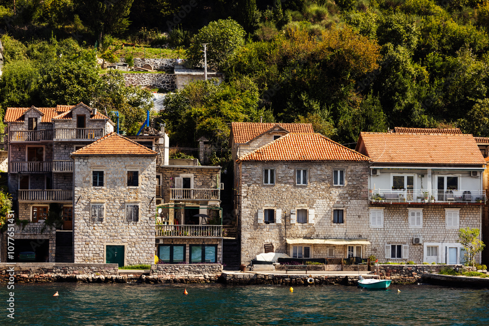 Small coastal village in the Bay of Kotor. Small coastal village in the Bay of Kotor.