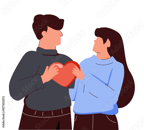 Happy romantic couple. Couple, love, prom, training, recreation concept. Young happy man woman boyfriend girlfriend