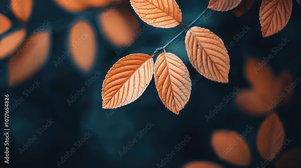 Close-up of autumn leaves with a dark background Close-up of autumn leaves with a dark background