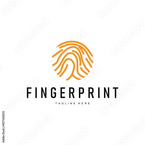 Simple and elegant modern identity fingerprint logo technology design for business branding