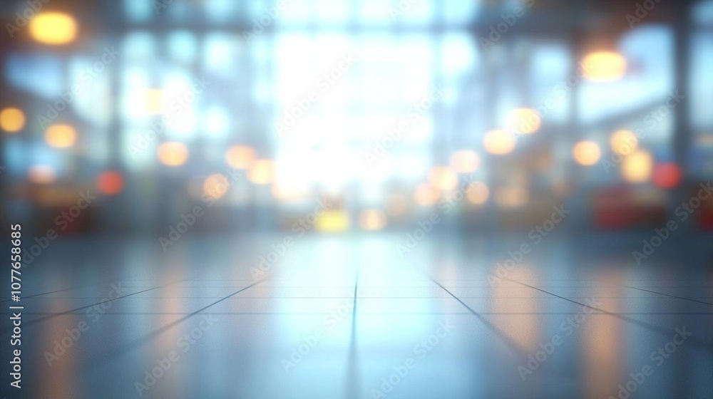 Beautiful blurred background of a light modern office interior with panoramic windows and beautiful lighting : Generative AI Beautiful blurred background of a light modern office interior with panoramic windows and beautiful lighting : Generative AI