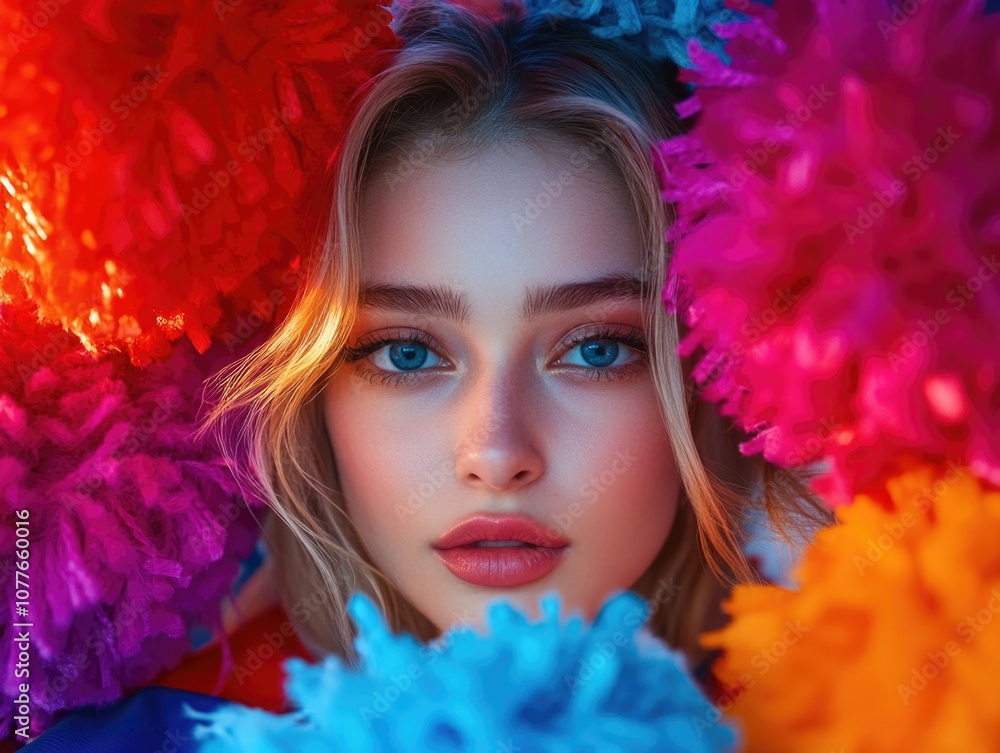 Fototapeta premium Vivid Pop Beauty Portrait