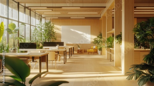 Bright and Open Workspace with Natural Light